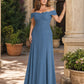 Plus Size Off Shoulder Lace Embroidered A-Line Mother of the Evening Gown Elegant Formal Wear