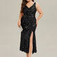 Plus Size Knotted Sequin Formal Evening Dress