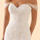 Plus Size Off Shoulder Lace Appliqué A-Line Wedding Dress with Lace-Up Back