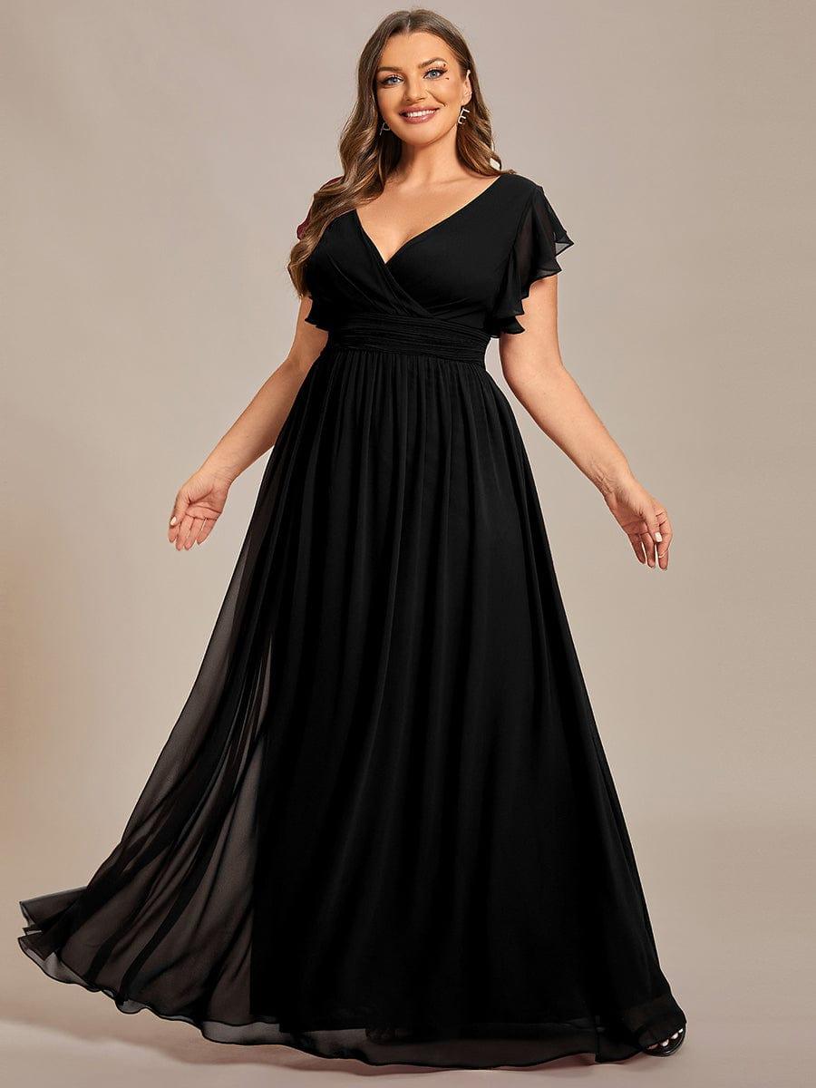 Plus Size Chiffon Pleated A-Line Back Cutout Bridesmaid Dress