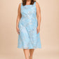 Scarvelle Elegant Plus Size Evening Gown with Ruched Detail and Textured Jacquard Fabric