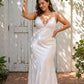 Plus Size V-Neck Wedding Dress with Delicate Lace Applique and Stunning Backless Bridal Gown