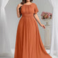 Plus Size Simple Chiffon Pleated A-Line Bridesmaid Dress