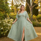 Petaline Romantic Plus Size A-Line Bridesmaid Dress with V-Neck Pleated Chiffon - for Weddings N0301