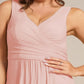 Plus Size Strapless V-Neck A-Line Lace-Up Bridesmaid Dress