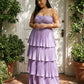 Chantarae Plus Size Timeless Satin A Line Strapless Bridesmaid Dress Elegant Sweetheart Satin Gown for Wedding  -N0387