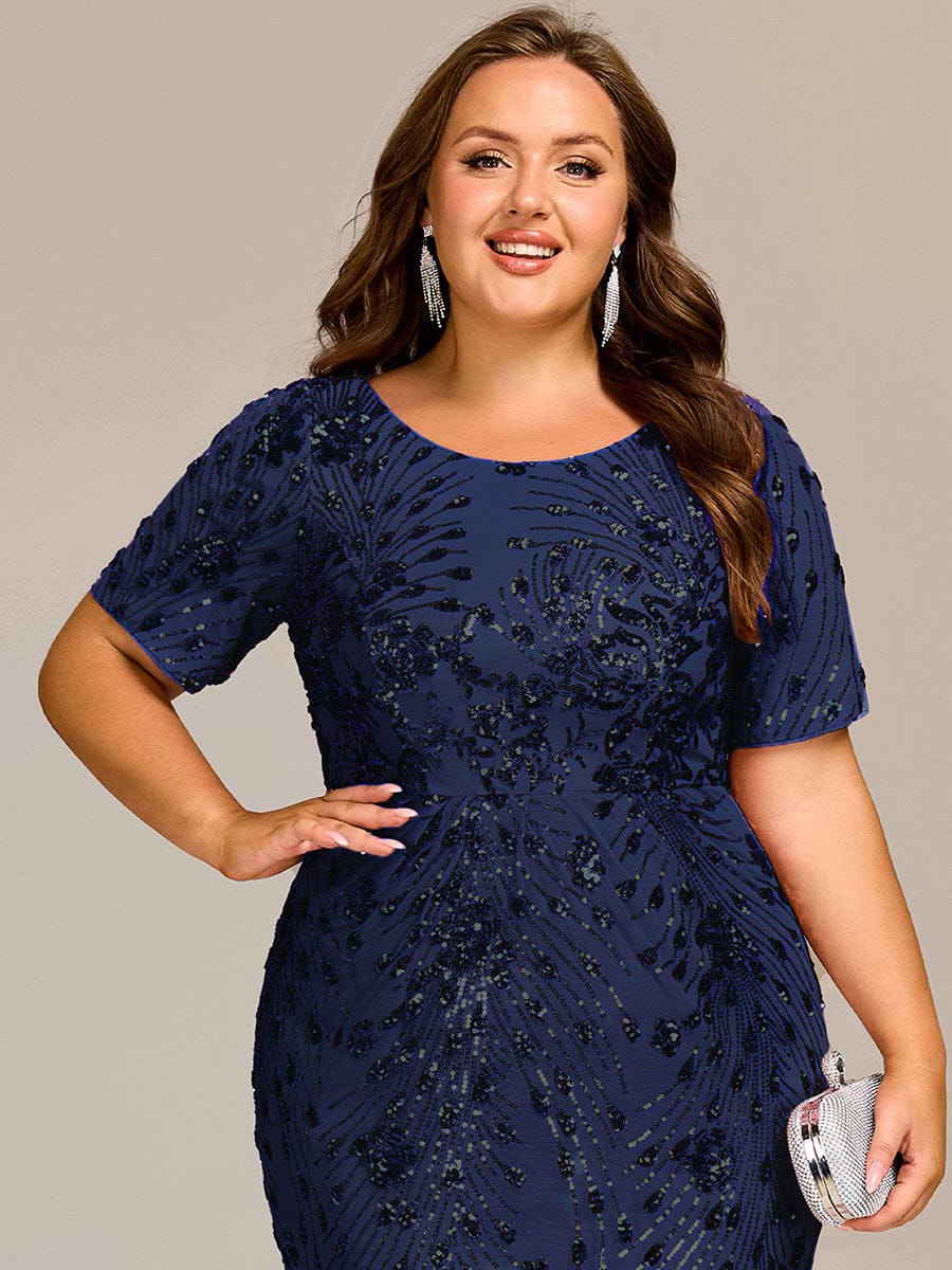 Plus Size Sequin Mermaid Formal Dress