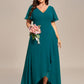 Plus Size Elegant Lotus Sleeves Chiffon Bridesmaid Dress