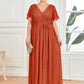Plus Size Chiffon Tie-Waist Evening Dress