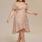 Plus Size Sequin Ruffle Sleeve Formal Dress