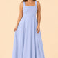 Elegant Plus Size A-Line Bridesmaid Dress with Pockets and Open Back