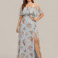Plus Size Off the Shoulder Formal Bridesmaid Dress with Thigh Split