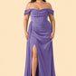 Plus Size Mermaid Bridesmaid Dress with Corset Bodice and Slit