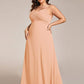 Plus Size Draped Back Criss-Cross Chiffon A-Line Bridesmaid Dress