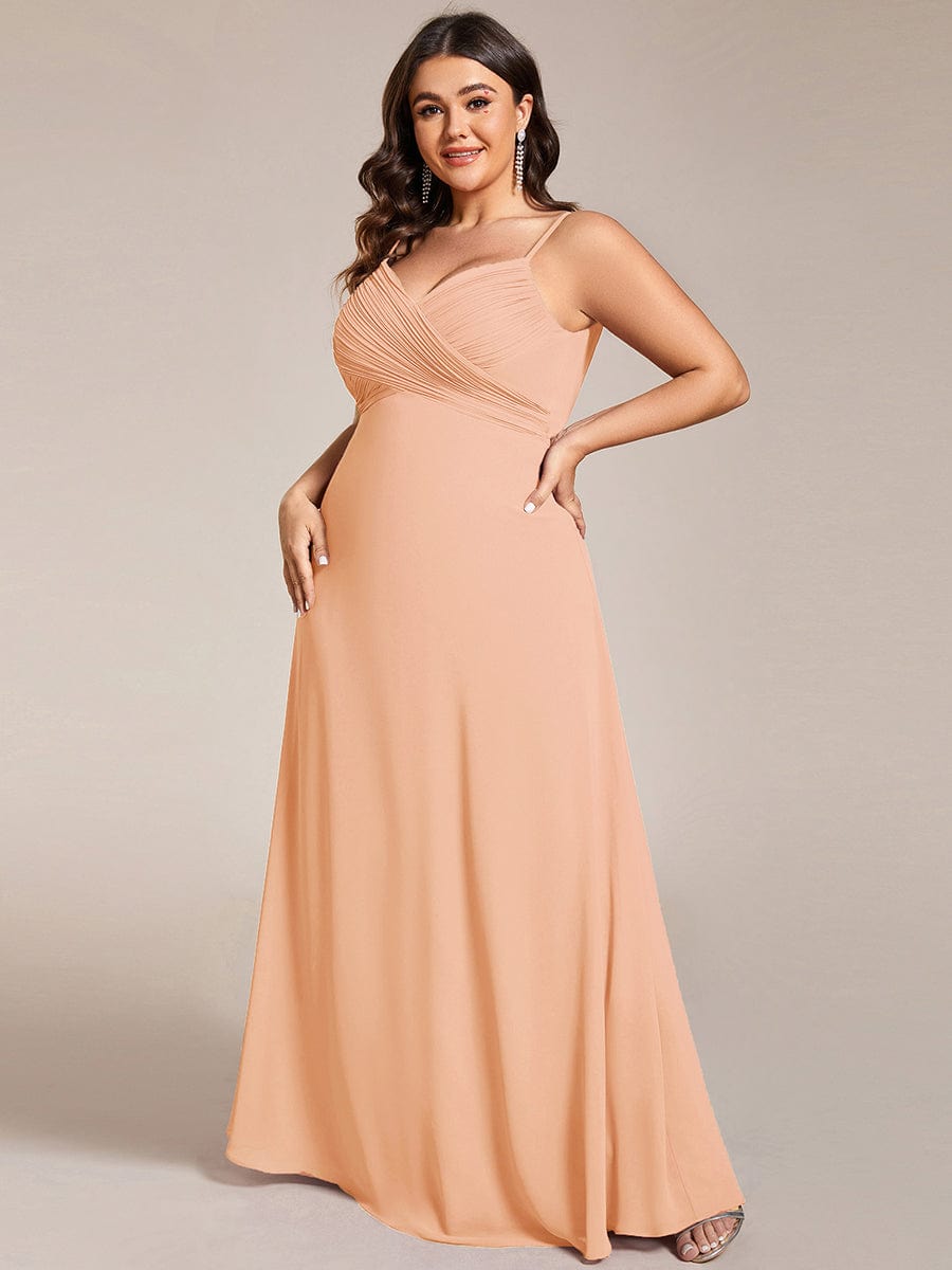 Plus Size Draped Back Criss-Cross Chiffon A-Line Bridesmaid Dress