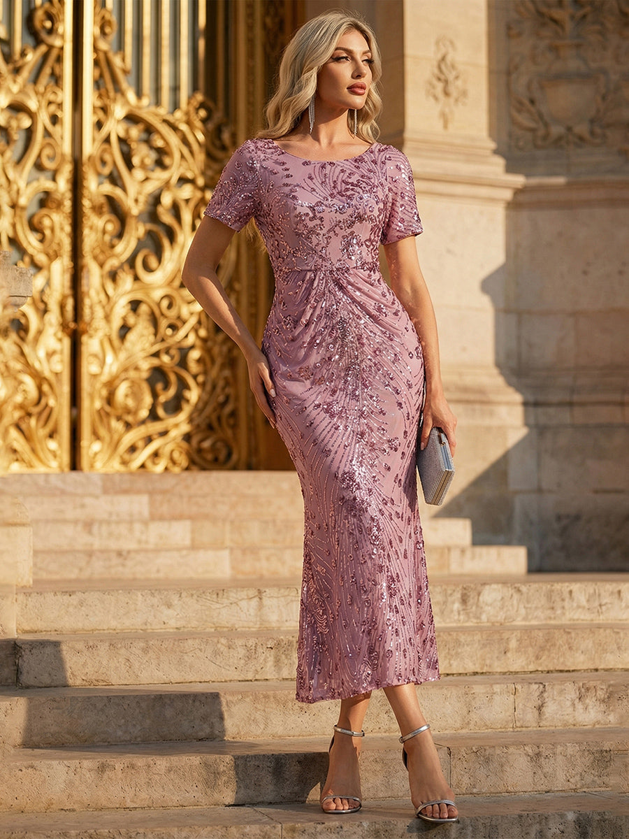 Sequin Mermaid Round Neck Dress