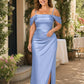 Bridesmaid Maxi Dress with Detachable Bra and Flattering Slit