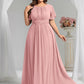 Plus Size Simple Chiffon Pleated A-Line Bridesmaid Dress