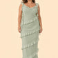 Plus Size Ruffle Maxi Bridesmaid Dress with Flowy Silhouette for Weddings and Formal Events