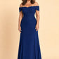Plus Size Off Shoulder Lace Embroidered A-Line Mother of the Evening Gown Elegant Formal Wear