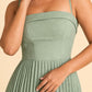 Plus Size Strapless Floral Burnout A-Line Bridesmaid Dress with Pleated Skirt
