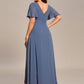 Plus Size Elegant Lotus Sleeves Chiffon Bridesmaid Dress