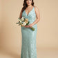 Silvarelle Romantic Plus Size Sheath Lace Bridesmaid Dress with Floral Texture for Wedding -N0351