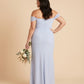 Elanthia Plus Size Romantic Sheath Bridesmaid Dress with Off Shoulder for Wedding -N0347
