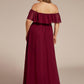 Plus Size Off the Shoulder Formal Bridesmaid Dress with Thigh Split