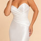 Plus Size Timeless Strapless Bridal Dress with Pleated Waist and Flowing Train
