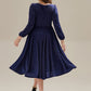 Plus Size Glitter long Sleeve Midi Dress With Pocket