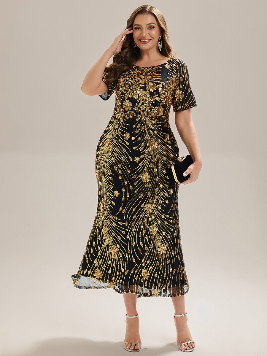 Plus Size Sequin Mermaid Mother of the Bride Dress