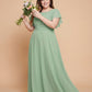 Avenleigh Classic A-Line Chiffon Plus Size Bridesmaid Dress with Light Fabric for Ceremony -N0333