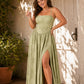 Plus Size Floral Burnout Bridesmaid Dress with Removable Straps and Lace Up Back