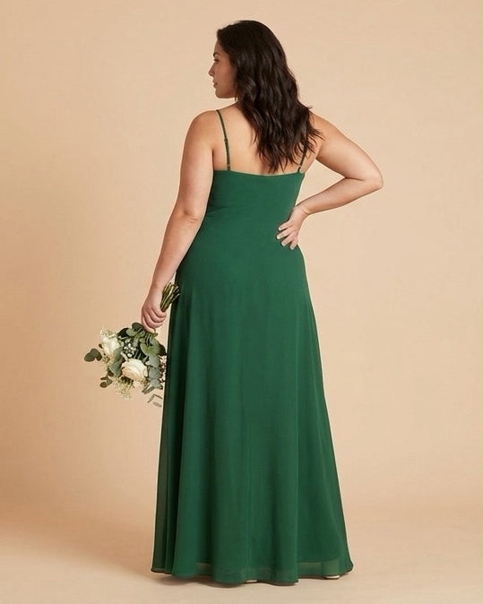 Silvarelle Elegant Plus Size Sheath Bridesmaid Dress with Chiffon for Wedding Party -N0363