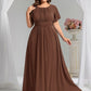 Plus Size Simple Chiffon Pleated A-Line Bridesmaid Dress
