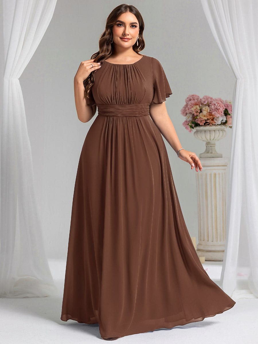 Plus Size Simple Chiffon Pleated A-Line Bridesmaid Dress