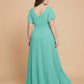 Avenleigh Plus Size Elegant A-Line Chiffon Bridesmaid Dress with Flowing Skirt -N0334