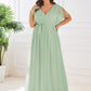 Plus Size Pleated Tie-Waist Chiffon Bridesmaid Dress