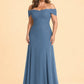Plus Size Off Shoulder Lace Embroidered A-Line Mother of the Evening Gown Elegant Formal Wear