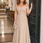 Plus Size Off Shoulder Lace Embroidered A-Line Mother of the Evening Gown Elegant Formal Wear