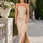 Bridesmaid Maxi Dress with Detachable Bra and Flattering Slit
