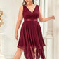 Plus Size Stunning V Neck Prom Lace Dress for Women