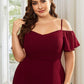 Plus Size Cold Shoulder Formal Bridesmaid Dress with Side Slit