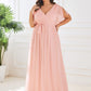 Plus Size Pleated Tie-Waist Chiffon Bridesmaid Dress
