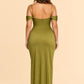 Bridesmaid Maxi Dress with Detachable Bra and Flattering Slit