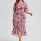 Plus Size Printed Mermaid Chiffon Wedding Guest Dress