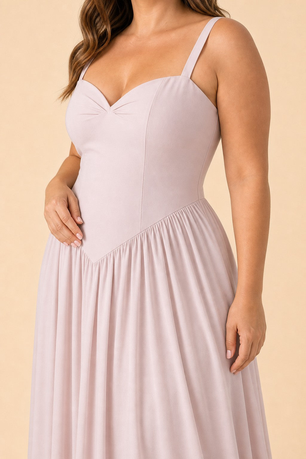 Elegant A Line Chiffon Gown with Adjustable Lace Up Corset Back