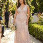 Silvarelle Romantic Floral Burnout Lace Plus Size Bridesmaid Dress for Weddings - N0352