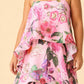 Romantic Floral A-Line Bridesmaid Dress with Flowing Tiered Skirt